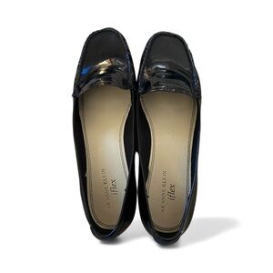 Anne Klein Shiny Black patent leather loafers